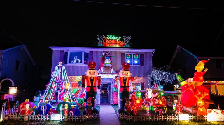The Vecchios home in Wantagh is decorated with animated Nutcracker characters,...