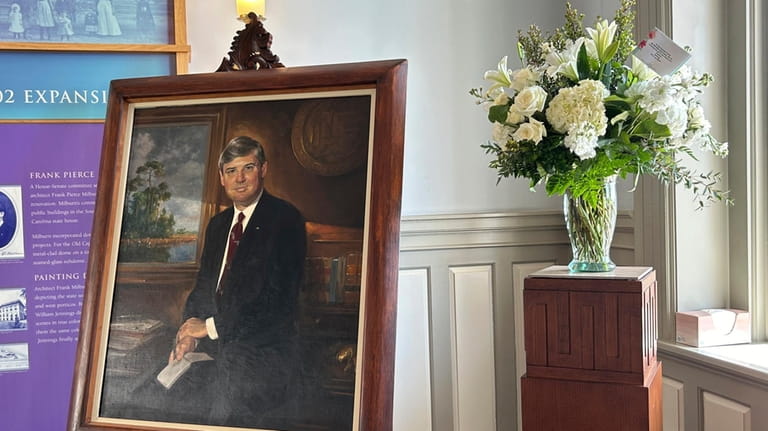 A portrait of former U.S. Sen. Bob Graham is displayed...