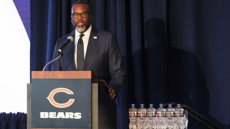 Chicago Bears president Kevin Warren speaks during a news conference...