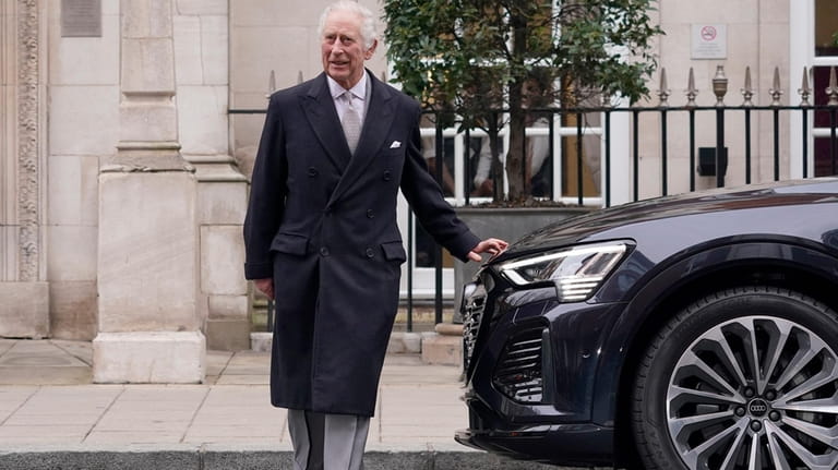 Britain's King Charles III leaves The London Clinic in central...