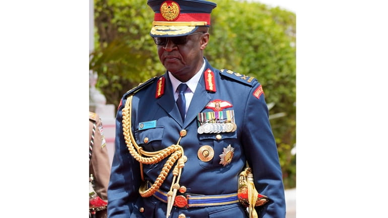 Kenya's military chief General Francis Ogolla is dressed in full...