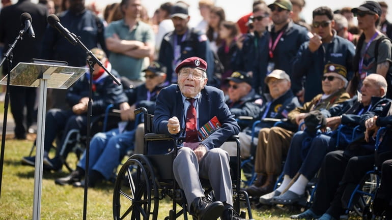 World War II veteran Britain's Bill Gladden attends a ceremony...