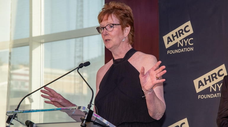 Anne Gregory O'Connell speaks during the 44th Thurman Munson Awards Dinner...