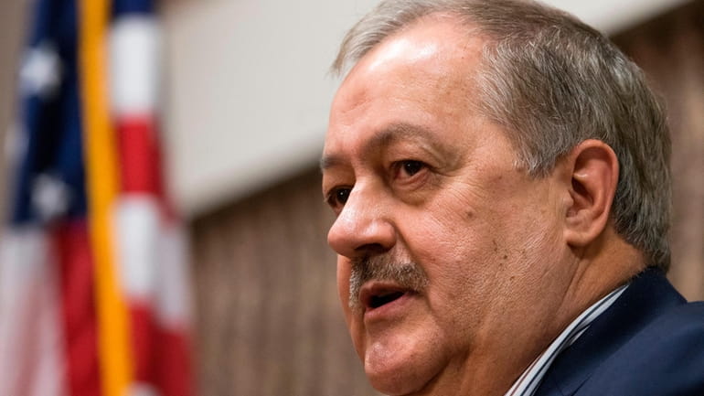 Former Massey CEO Don Blankenship speaks during a town hall...