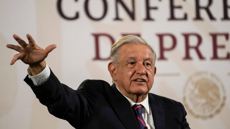 Mexican President Andres Manuel Lopez Obrador gives his regularly scheduled...