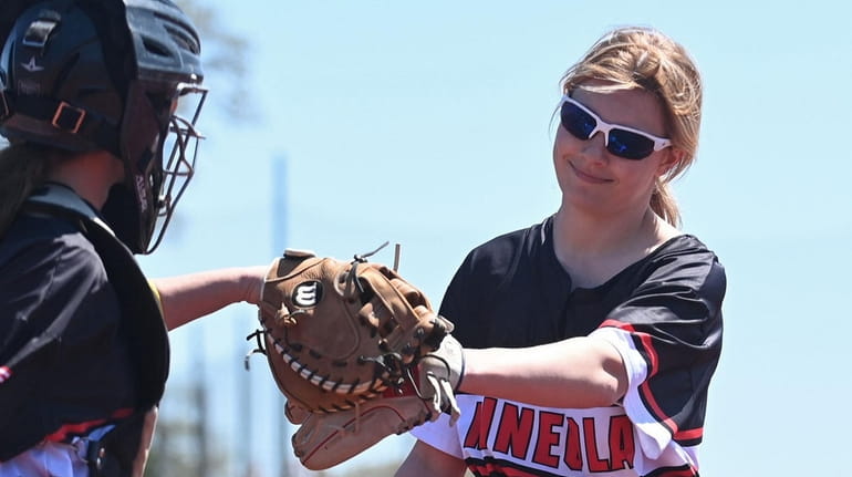 Mustangs senior Brianna Voyer struck out nine and also had...