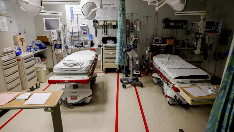 A trauma room at Mount Sinai South Nassau hospital in Oceanside...