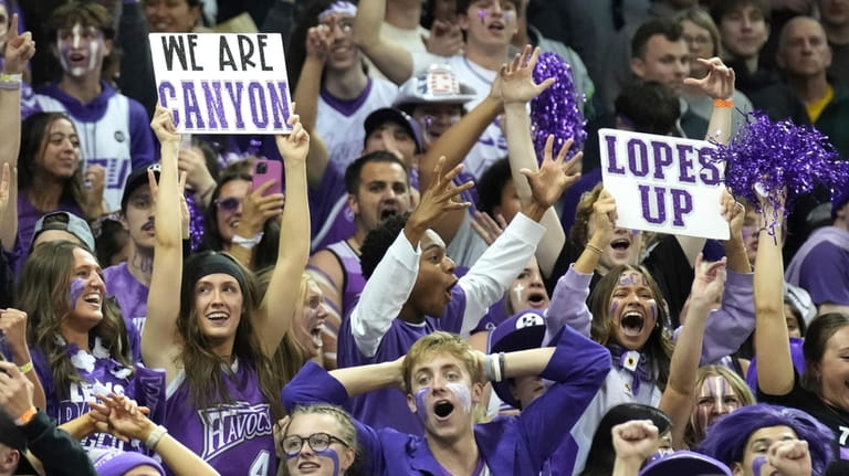 Grand Canyon fans cheer during the second half of the...