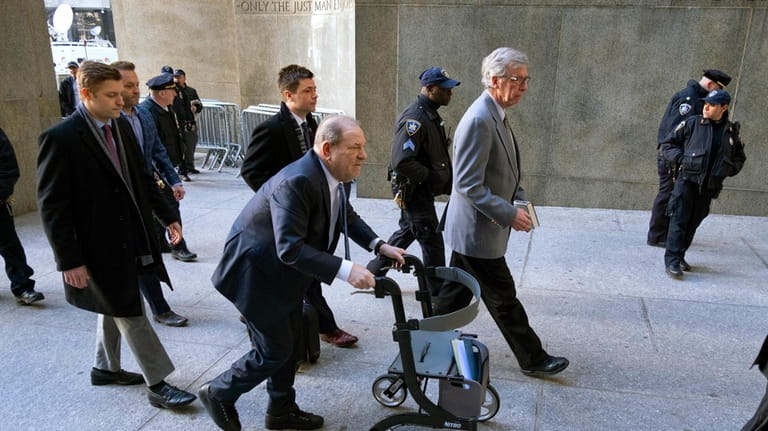 Harvey Weinstein arrives at the courthouse during jury deliberations in...