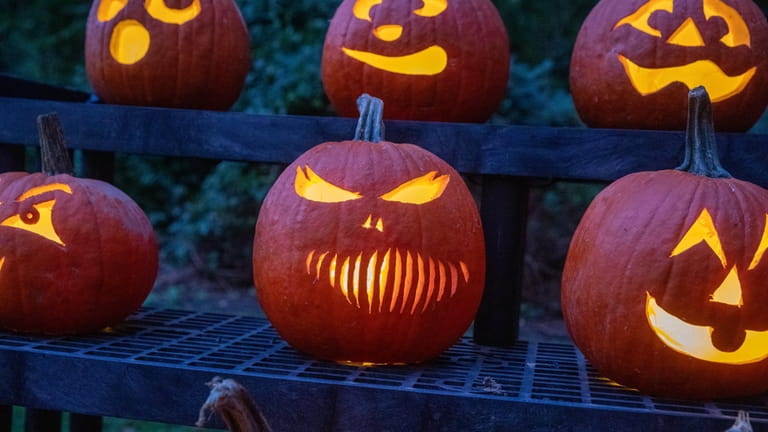 Carved pumpkins at the Great Jack O’Lantern Blaze at Old...