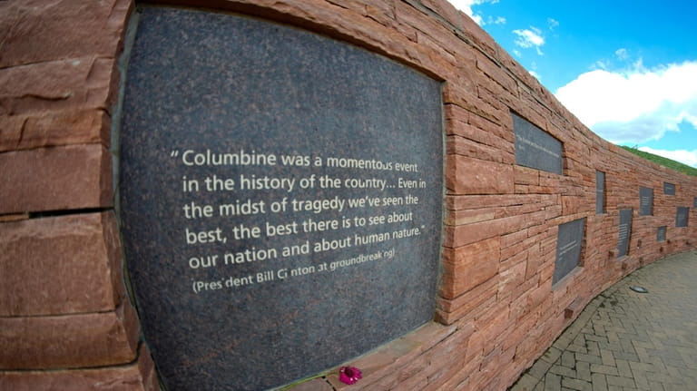 In this photo taken with fisheye lens, a plaque with...