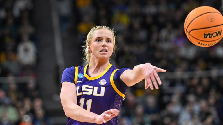LSU guard Hailey Van Lith passes the ball during the...