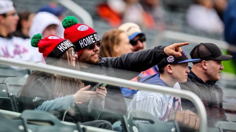 New York Mets fans during the home opener against the...