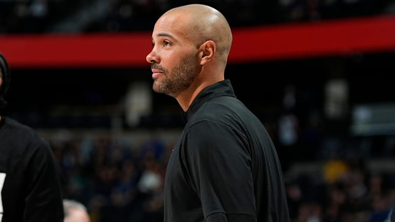 Sacramento Kings assistant coach Jordi Fernandez looks on, in the...