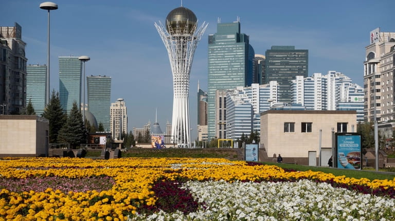 This late 2023 photo shows downtown Astana, Kazakhstan, where some...