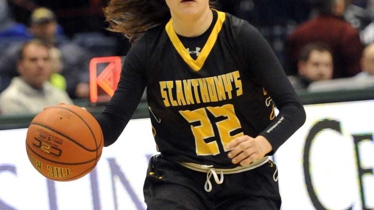 St. Anthony's Allyson Murphy moves the ball against Ossining during...