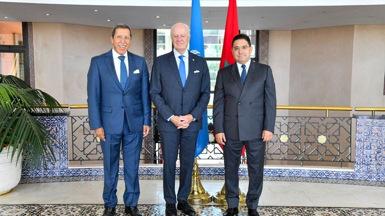 In this image released by Morocco's Foreign Ministry, Morocco Foreign...