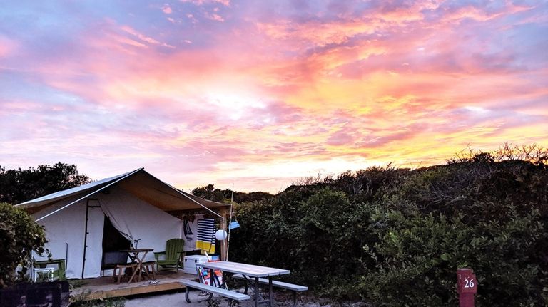 The campground at Watch Hill, part of the Fire Island...