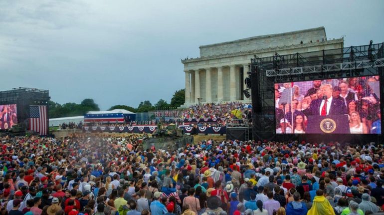 President Donald Trump speaks on July 4 in Washington, D.C.