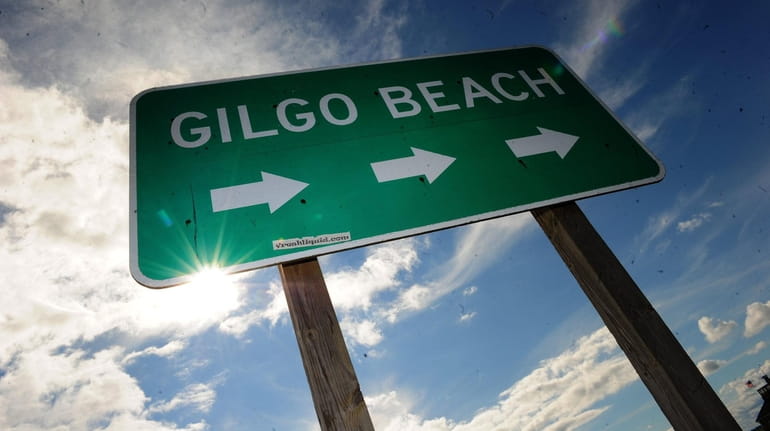 Gilgo Beach sign along the west bound side of the...