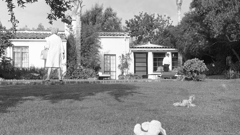 The backyard of the home where Marilyn Monroe lived is...