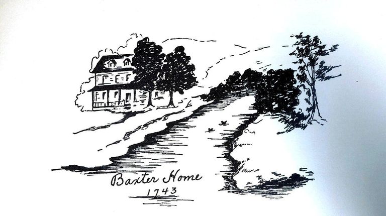 A sketch dated 1743 of the Baxter House. The Baxter...