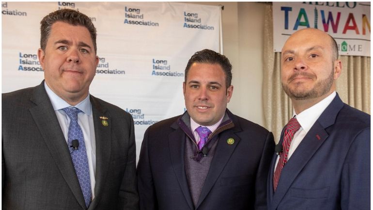 Republican Reps. Nick LaLota, from left, Anthony D'Esposito, and Andrew Garbarino.