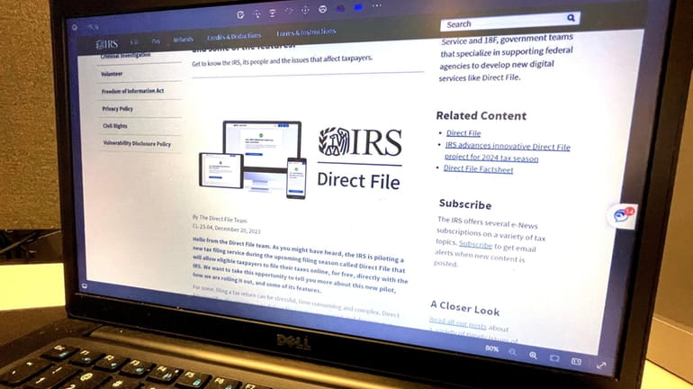 The IRS says its new Direct File free filing system...