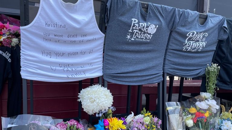 A memorial is seen on display Tuesday, Sept. 3, 2024,...