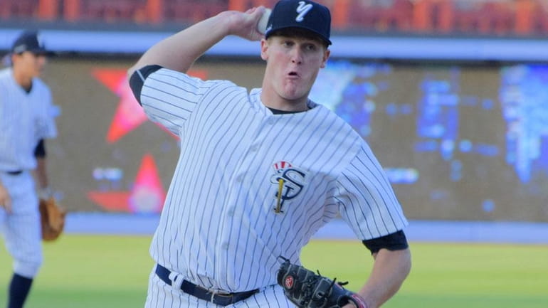 Yankees prospect Ty Hensley pitches for the Single-A Staten Island...