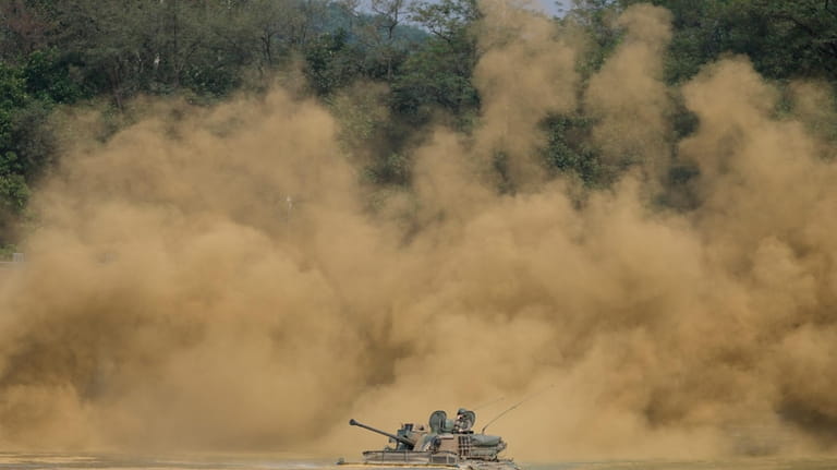 South Korea's K21 infantry fighting vehicle sails to shores in...