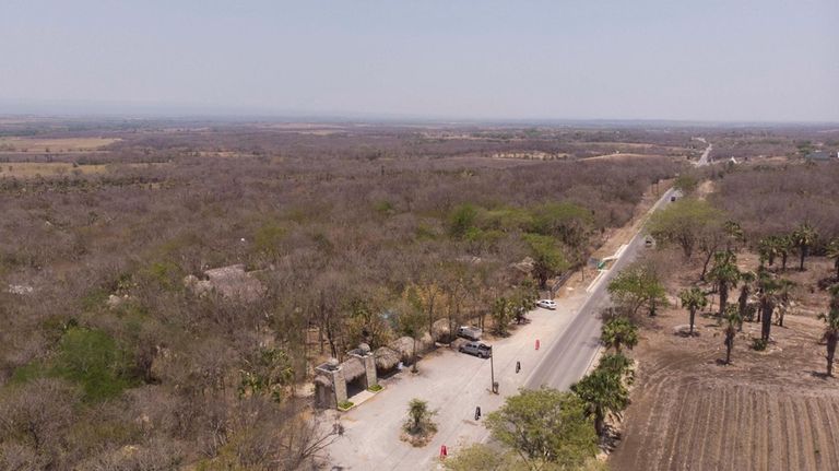 An aerial view of the non-profit wildlife park Selva Teneek...