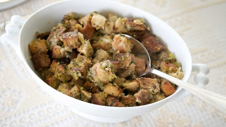 Leek and herb stuffing.