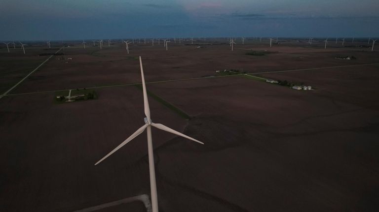 Wind turbines operate, Tuesday, May 7, 2024, in Paxton, Ill.