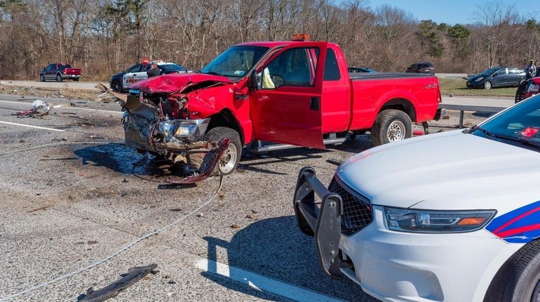 The multivehicle crash on Saturday near Exit 68 on the...