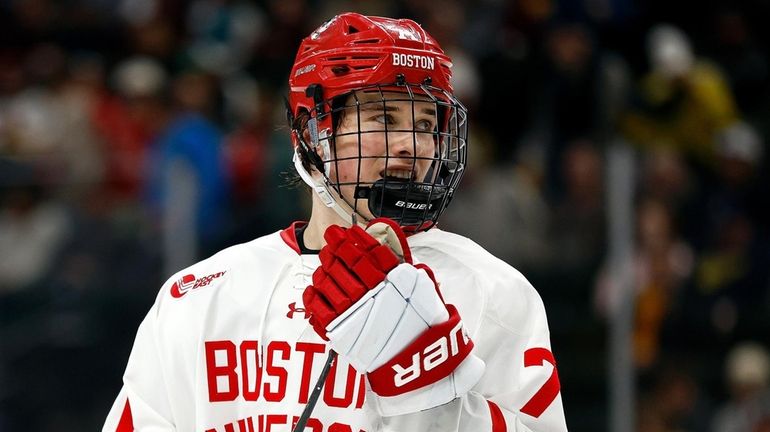 Macklin Celebrini of Boston University.