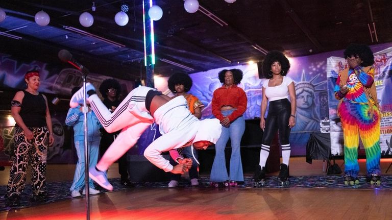 Judah Woolley, of Hempstead, performs on set at United Skates...