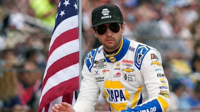 FILE -Chase Elliott during driver introductions before the NASCAR Daytona...