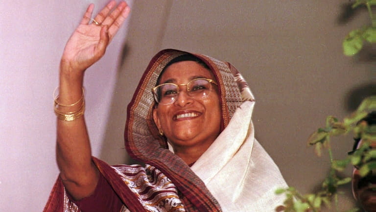 FILE- Sheikh Hasina, leader of the Awami League and the...
