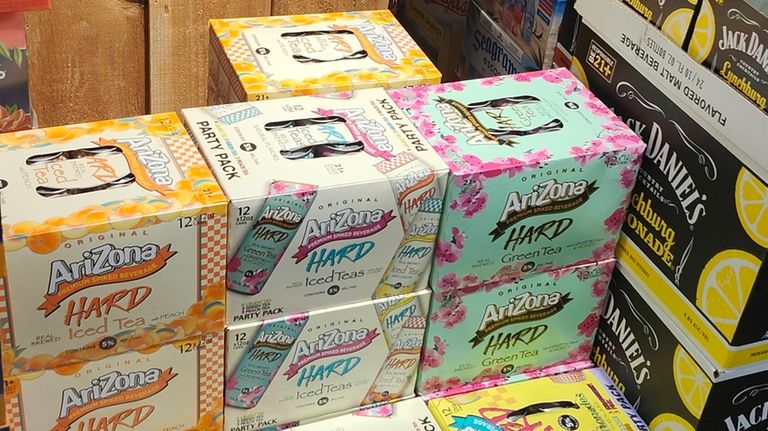 A display of AriZona hard iced tea at Stew Leonard's...