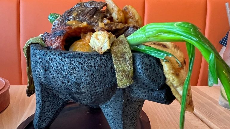 The molcajete de carnes at Casa de Catrina in Carle...