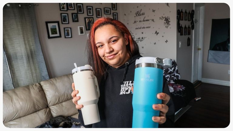 Jaylah Fludd, 13, of Brookhaven town, with her two Stanley...