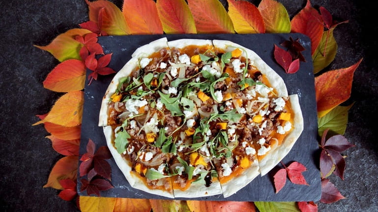 Chipotle pumpkin flatbread at Pure North Fork Craft Bar and...