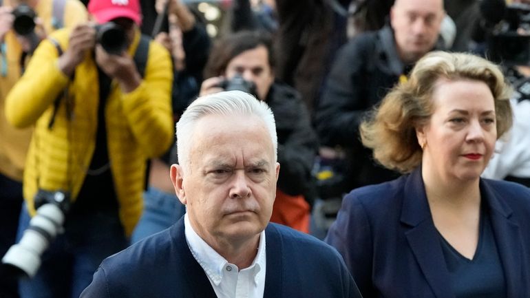 Huw Edwards an ex-BBC news presenter arrives at Westminster Magistrate's...