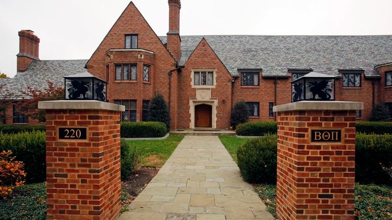 Beta Theta Pi fraternity house on the Penn State University...