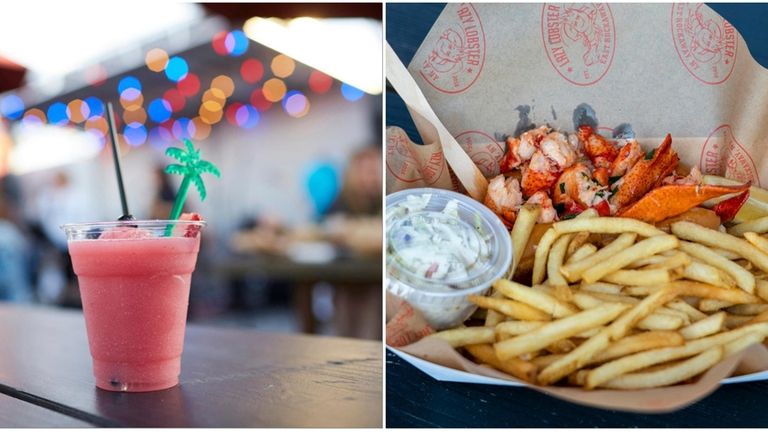 The Connecticut lobster roll and the "Frose" at Lazy Lobster in East Rockaway.