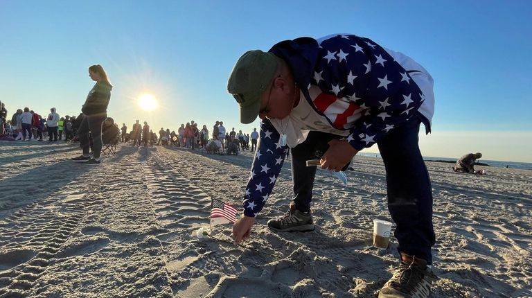 James Smith of Baldwin at Point Lookout Memorial Park on Saturday morning.