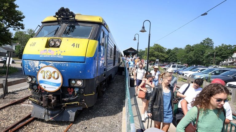 A Long Island Rail Road train with a special excursion...