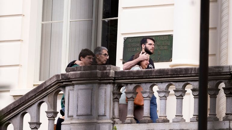 Relatives from victims of the plane crash arrives at the...