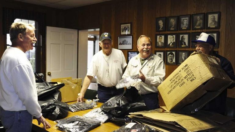 Left to right: At Massapequa Park Village hall, VFW Post...